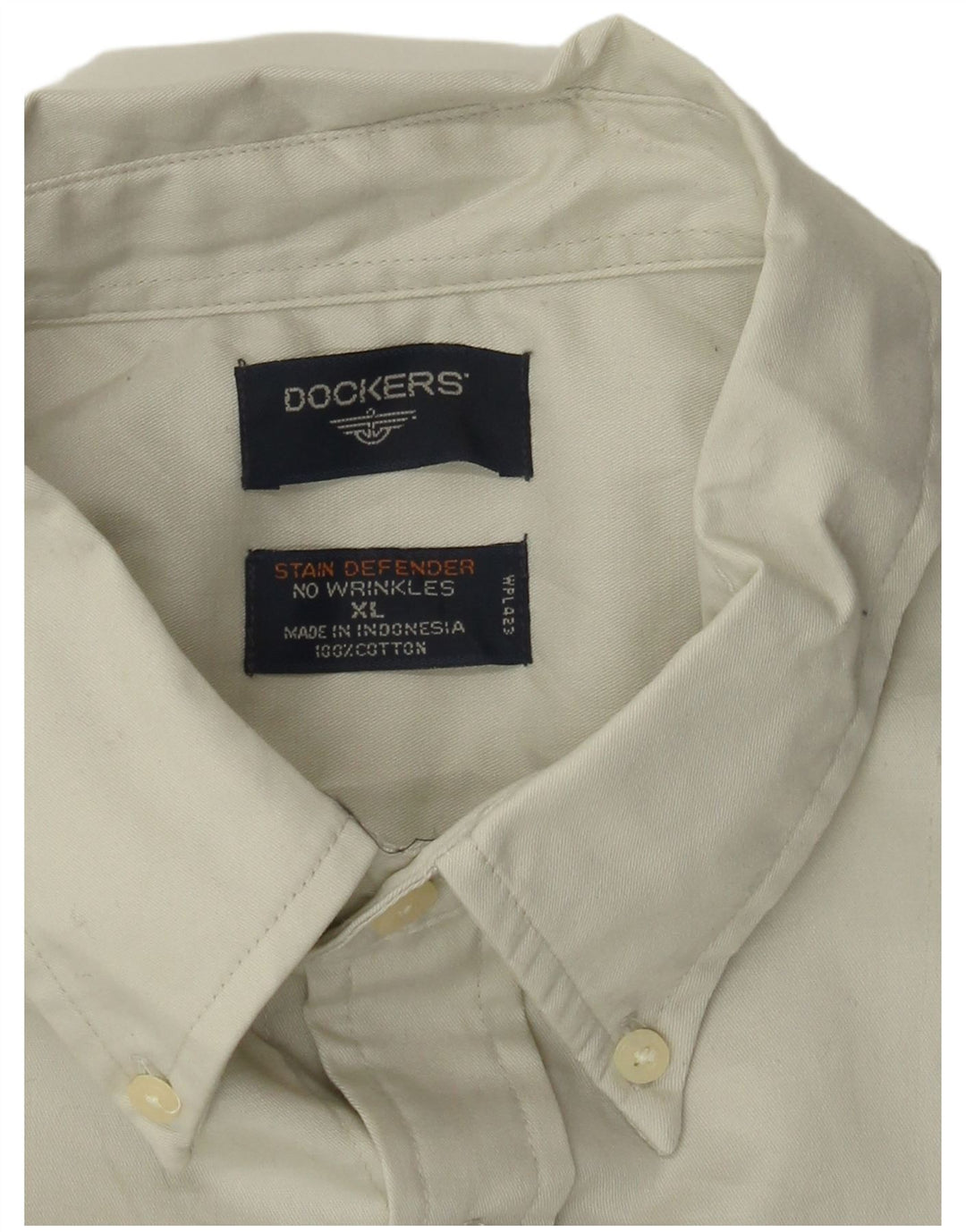 DOCKERS Herreskjorte XL Beige Bomuld