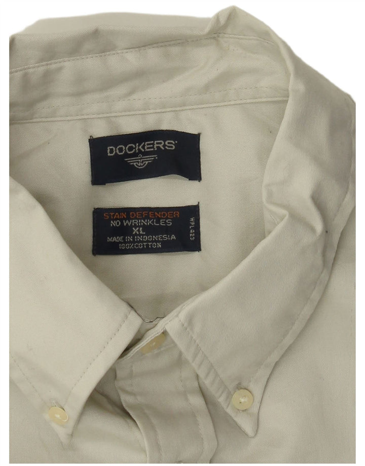 DOCKERS Herreskjorte XL Beige Bomuld