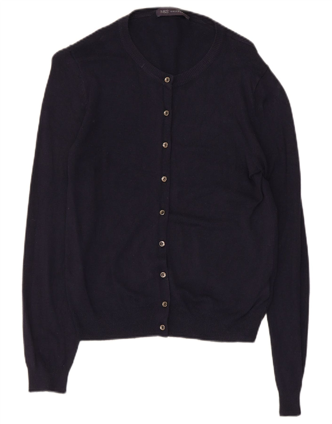 Marks & Spencer Dame Cardigan Sweater UK 8 Small Navy Blue Viscose