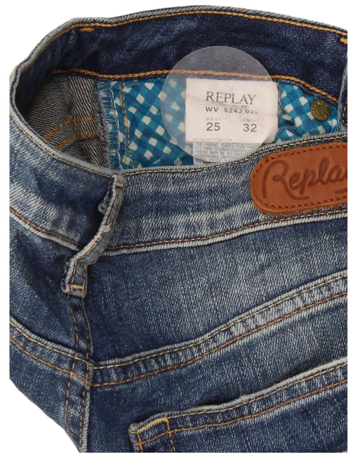 Replay Dame Slim Bootcut Jeans W25 L32 Blå Bomuld