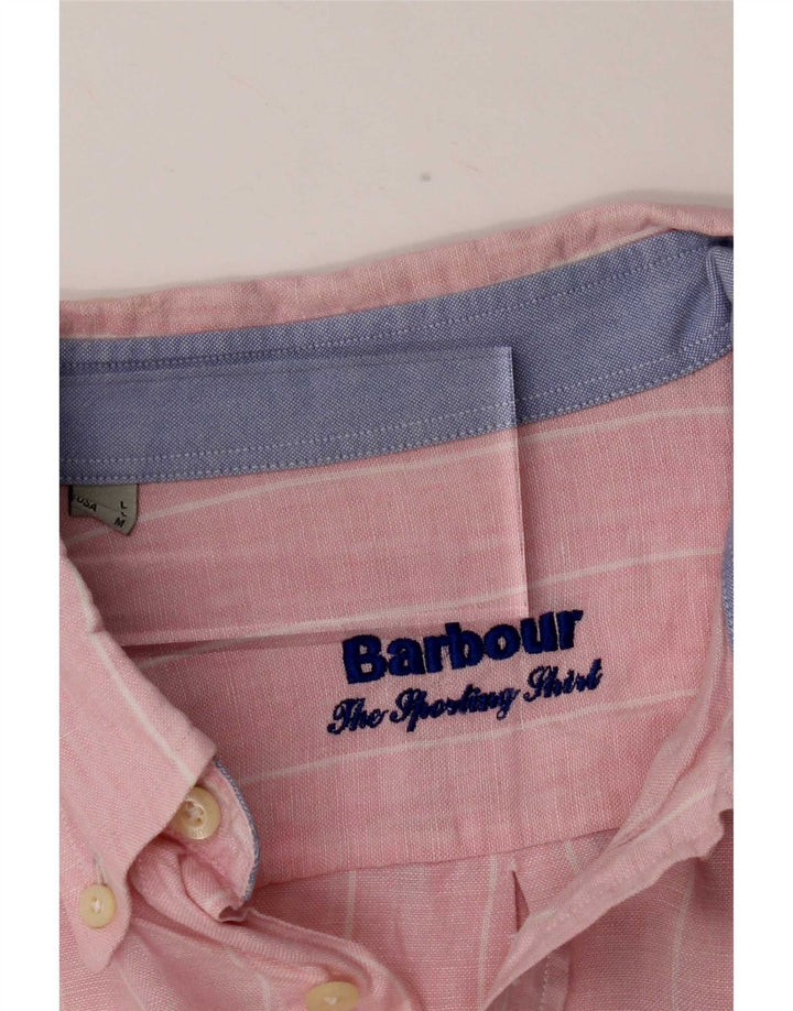 Barbour herreskjorte stor pink nålestribe
