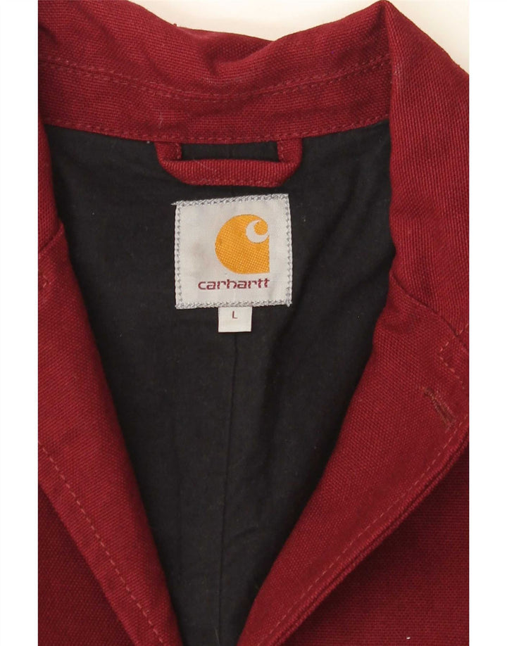 Carhartt Herre 3 Button Blazer Jacket UK 40 Large Burgundy