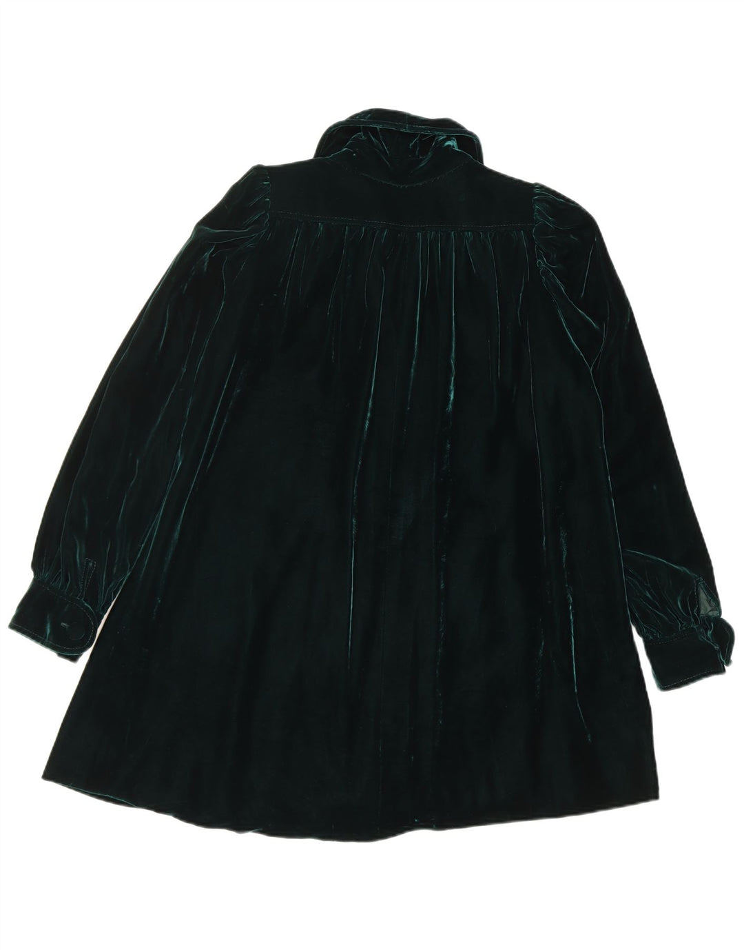 Vintage Dame Velvet Overcoat UK 14 Medium Green
