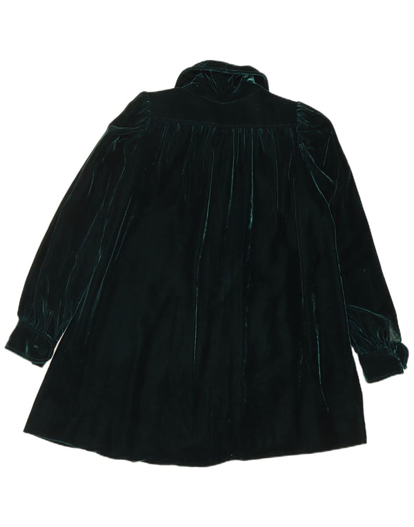 Vintage Dame Velvet Overcoat UK 14 Medium Green