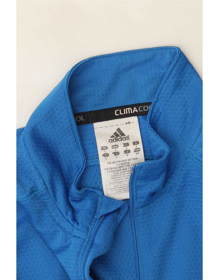 Adidas Herre Climacool Pullover med lynlås-hals Træningsdragt Top Lille Blå Polyester