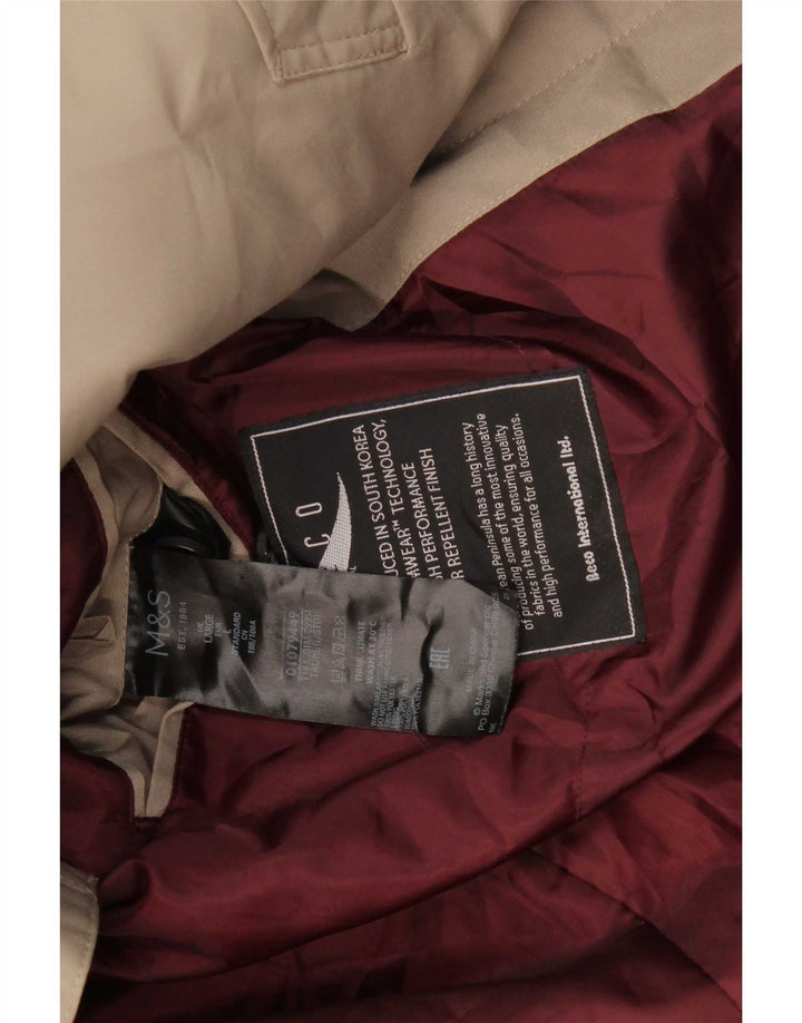 Marks & Spencer Herre Overfrakke UK 40 Large Beige Polyester