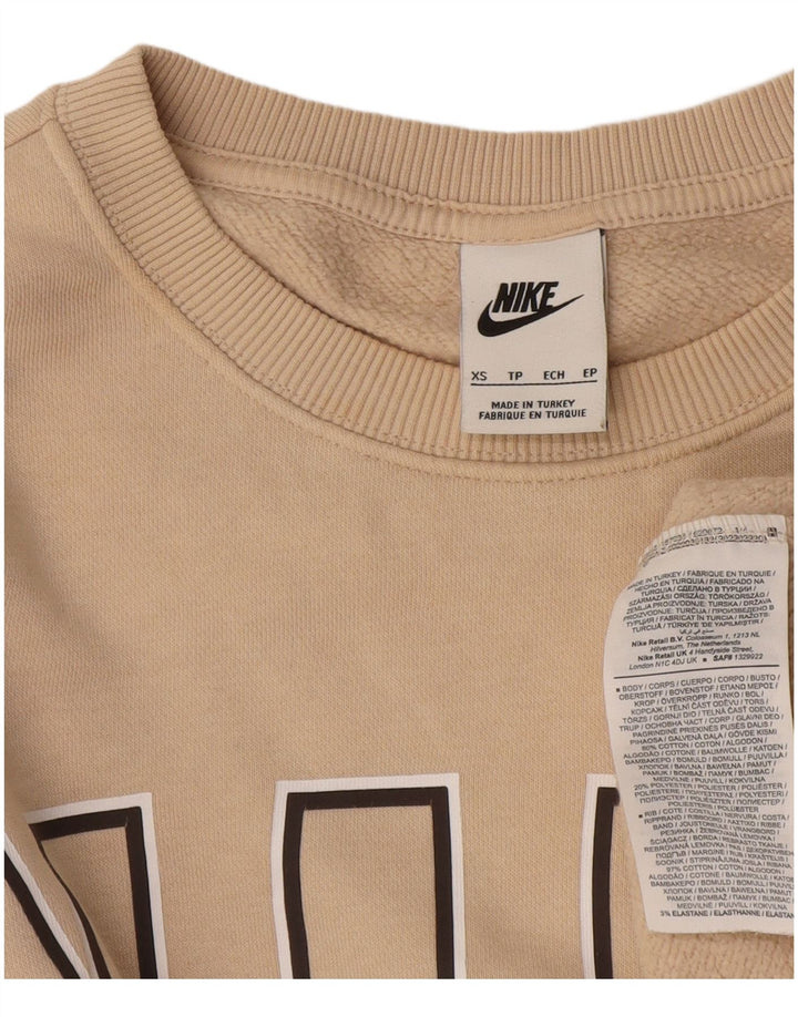 Nike grafisk sweatshirt til mænd XS Beige bomuld