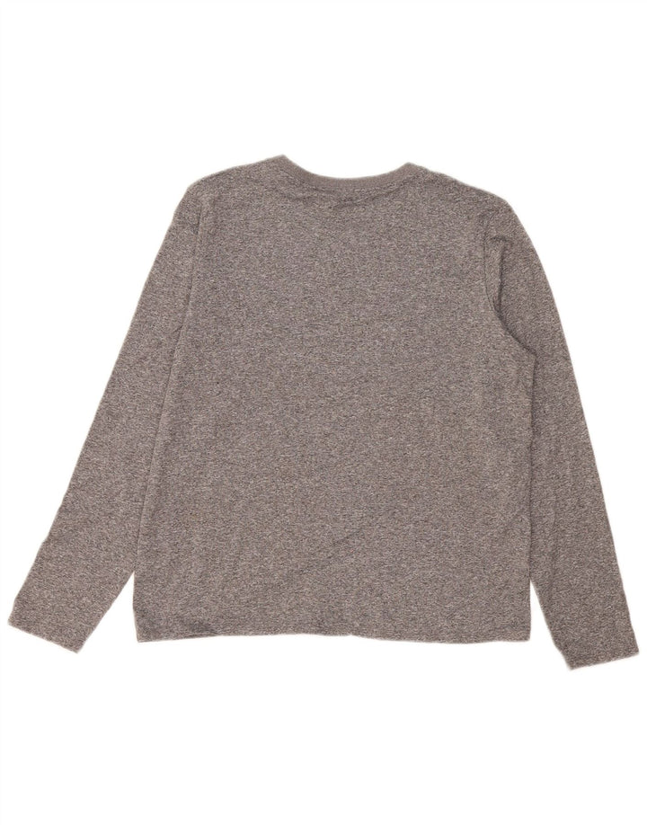 NIKE Dame Dri Fit Grafisk Top Langærmet UK 14 Medium Grå Flecked