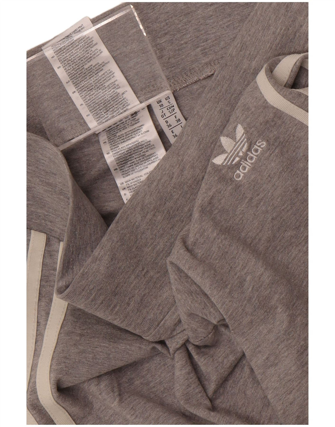 Adidas Womens Leggings UK 10 Small Grey Flecked Bomuld