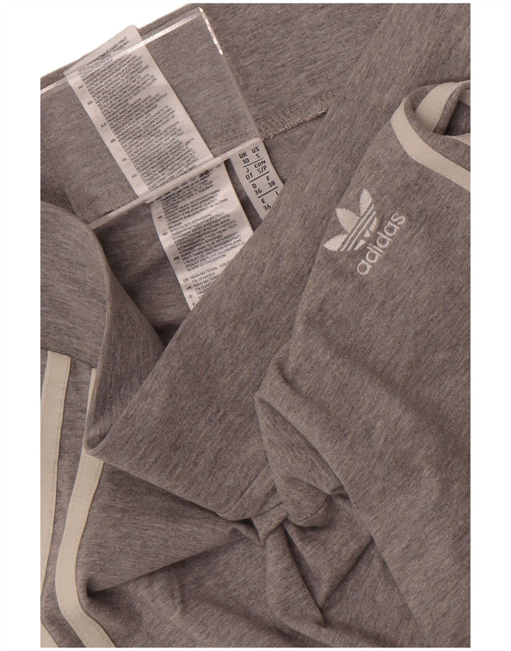 Adidas Womens Leggings UK 10 Small Grey Flecked Bomuld