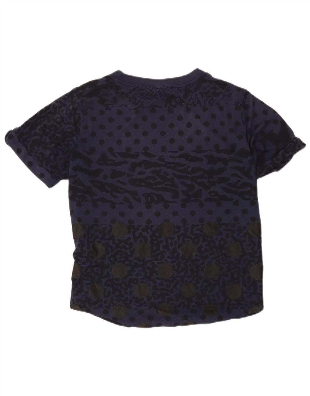 Nike kvinders abstrakt mønster T-shirt top UK 14 Medium Navy Blue