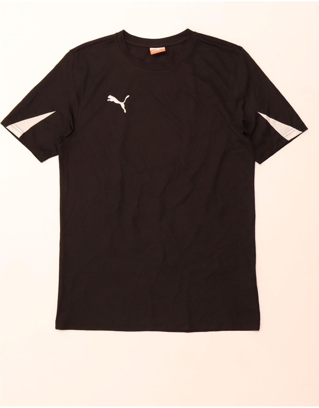 PUMA Mens Dri Fit T-Shirt Top Medium Black Colourblock Polyester