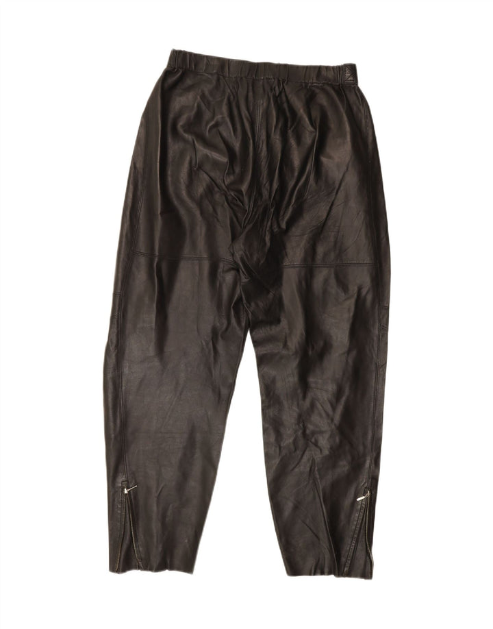 SYLVIE SCHIMMEL Womens Pegged Trousers IT 42 Medium W30 L28 Black Leather Vintage Sylvie Schimmel and Second-Hand Sylvie Schimmel from Messina Hembry 