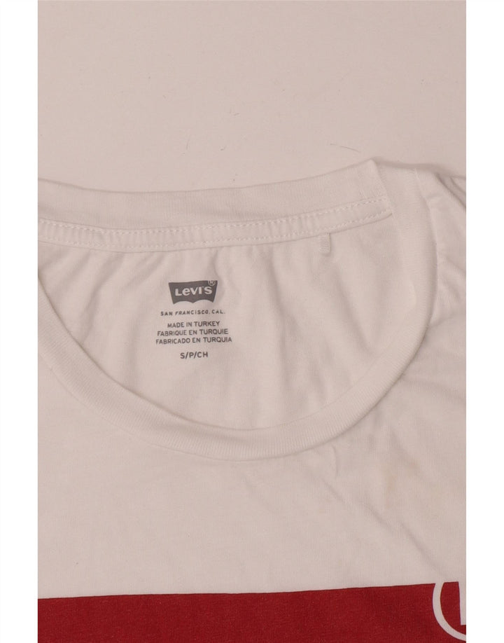 Levi's Dame Grafisk T-Shirt Top UK 10 Small White