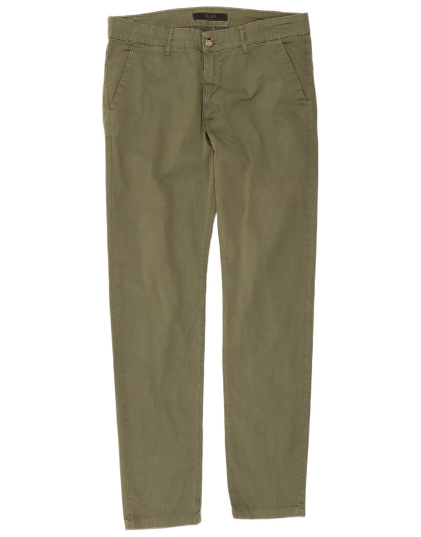 Liu Jo Herre Slim Chino Bukser IT 50 Large W34 L32 Khaki Bomuld