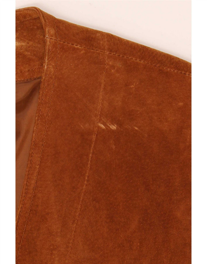 Front Line Herre ruskindsvest UK 48 2XL brunt læder
