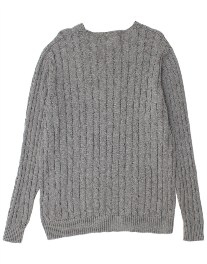 Marks & Spencer Herre Blue Harbor Boat Neck Jumper Sweater Stor Grå