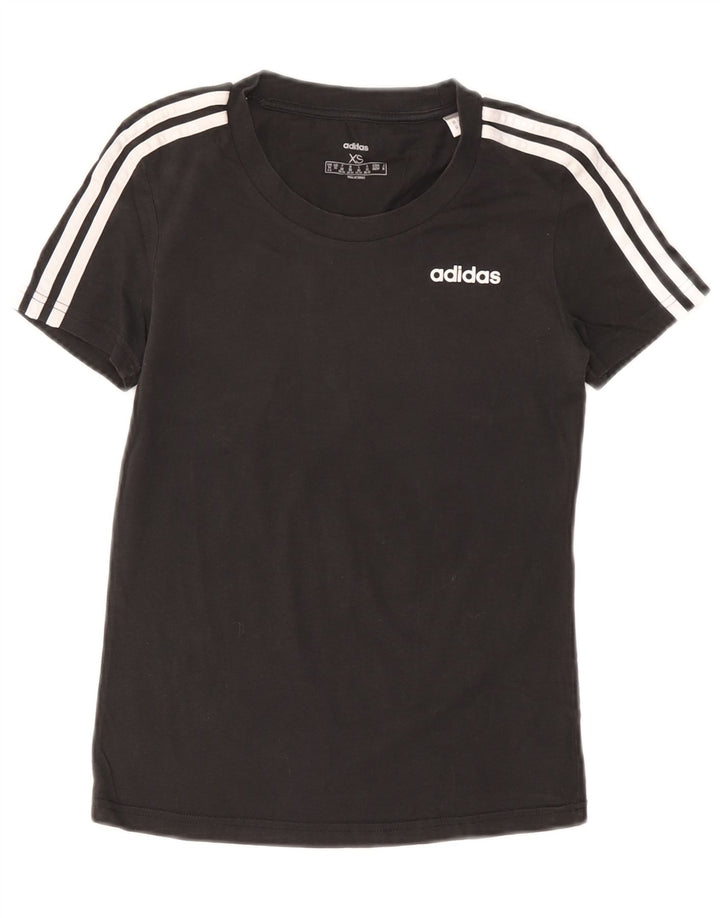 Adidas Dame T-Shirt Top UK 4/6 XS Sort