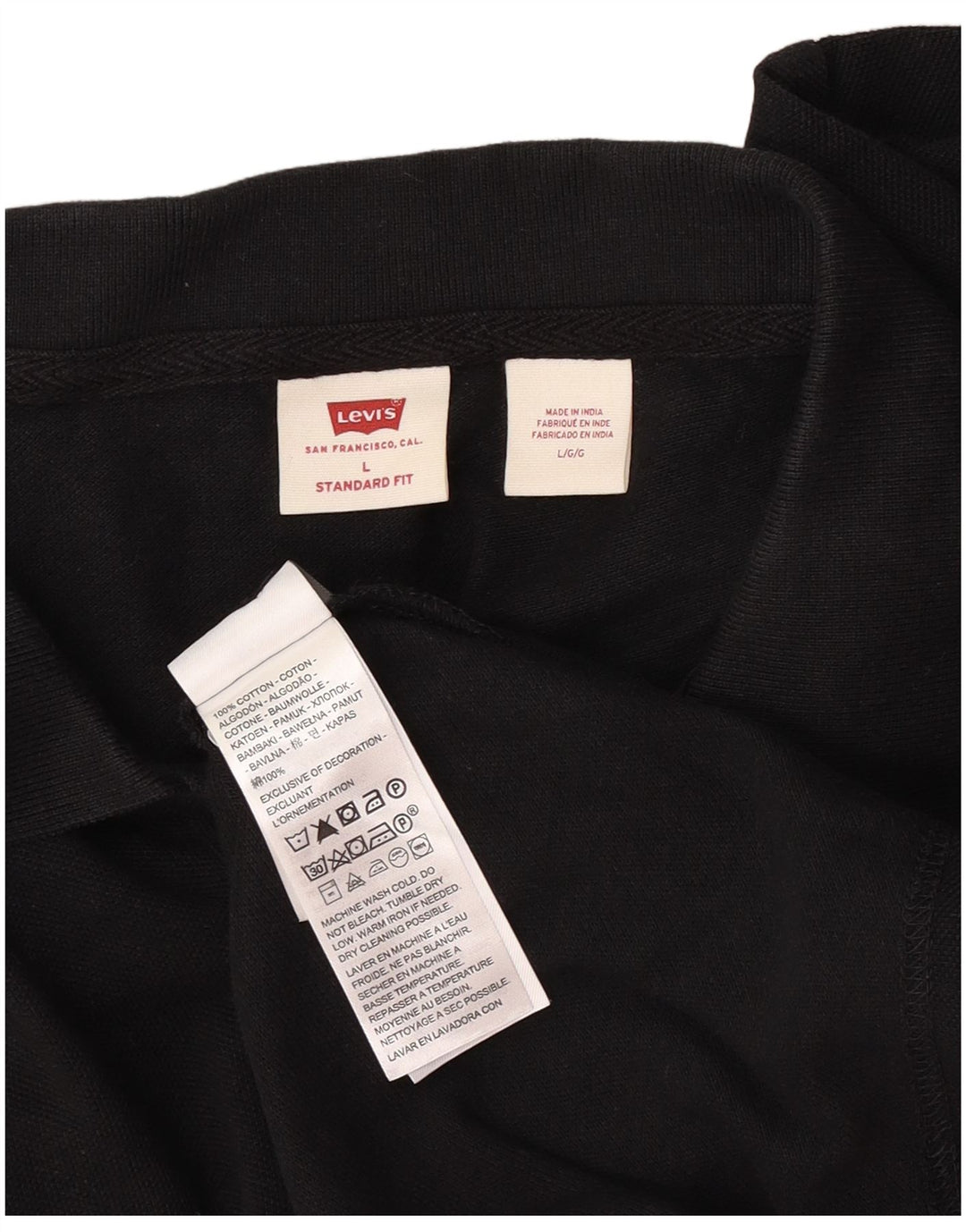 Levi's Herre Standard Fit Polo Shirt Stor sort bomuld