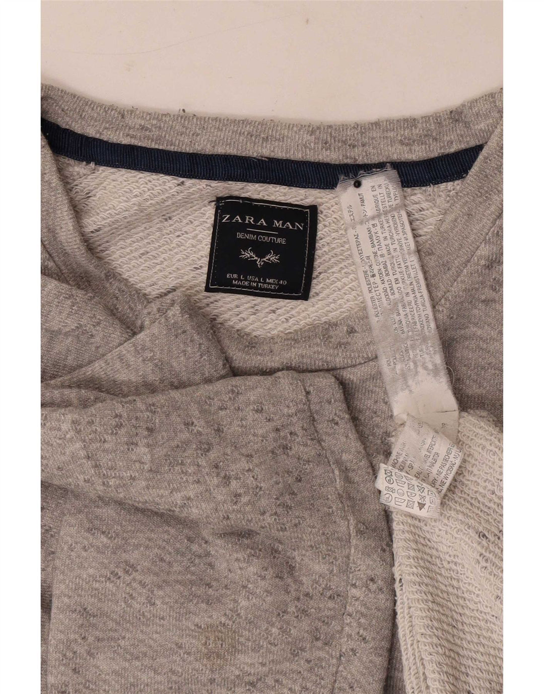 Zara Sweatshirt Jumper Large Grå Flecked Polyester