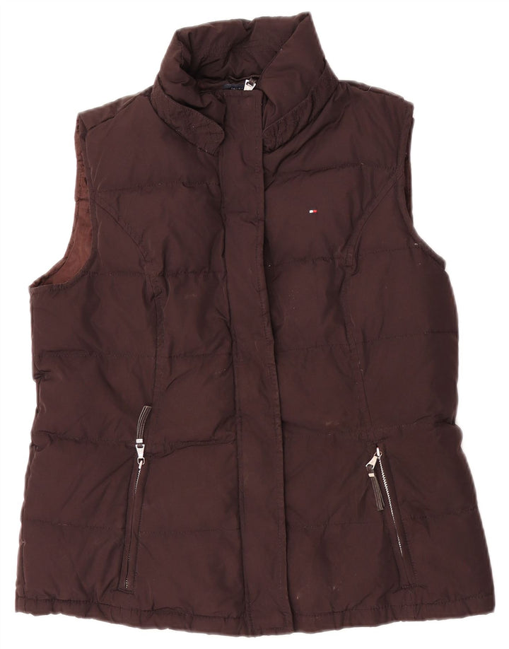 Tommy Hilfiger Dame Polstret Gilet UK 14 Stor Brun Polyester