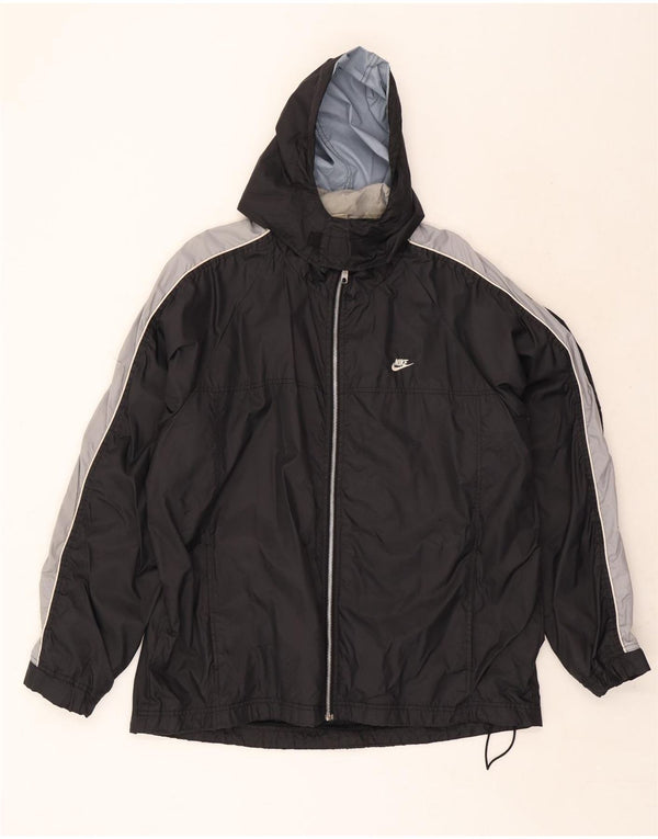Nike Regnjakke med hætte til mænd UK 45/47 XL Sort Colourblock Nylon