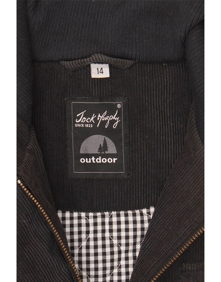 JACK MURPHY Womens Corduroy Jacket UK 14 Large Grey Polyester Vintage Jack Murphy and Second-Hand Jack Murphy from Messina Hembry 