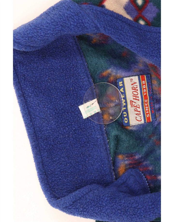 Cape Horn Herre lynlås hals Fleece Jumper Medium Blå Geometrisk Polyester