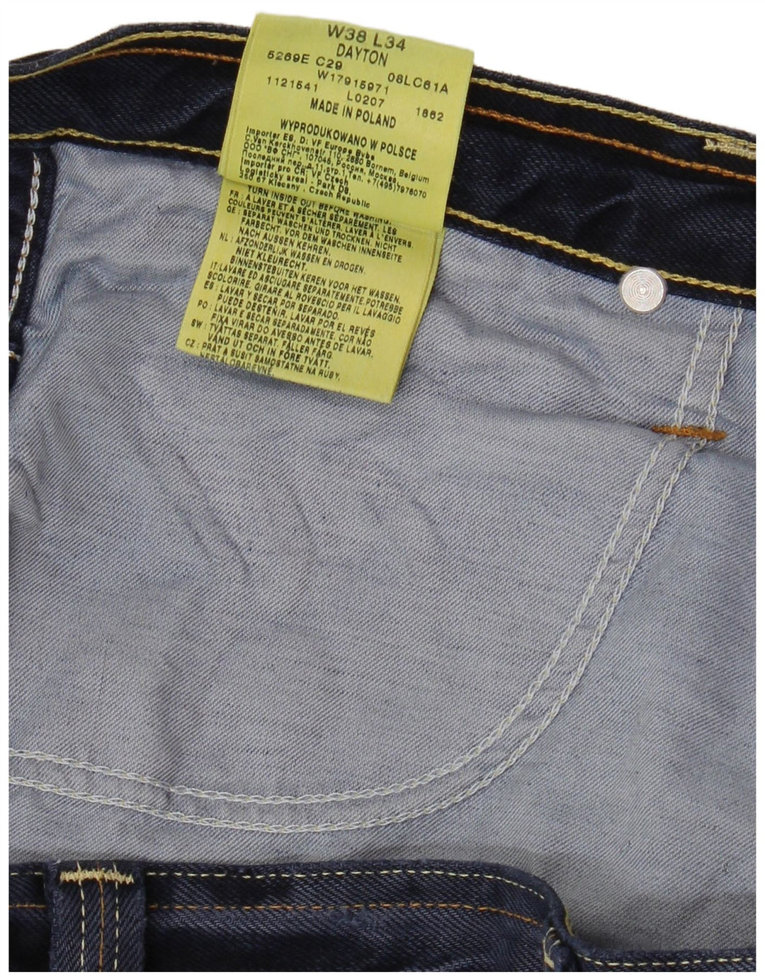 WRANGLER Herre Dayton Straight Jeans W38 L31 Blå Bomuld