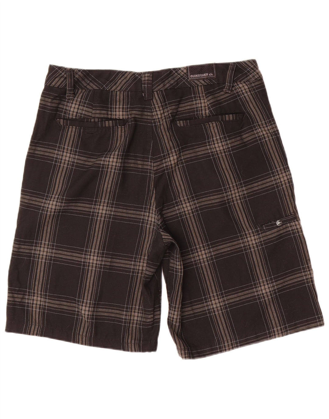 Quiksilver Chino Shorts til mænd W34 Stor sort ternet polyester