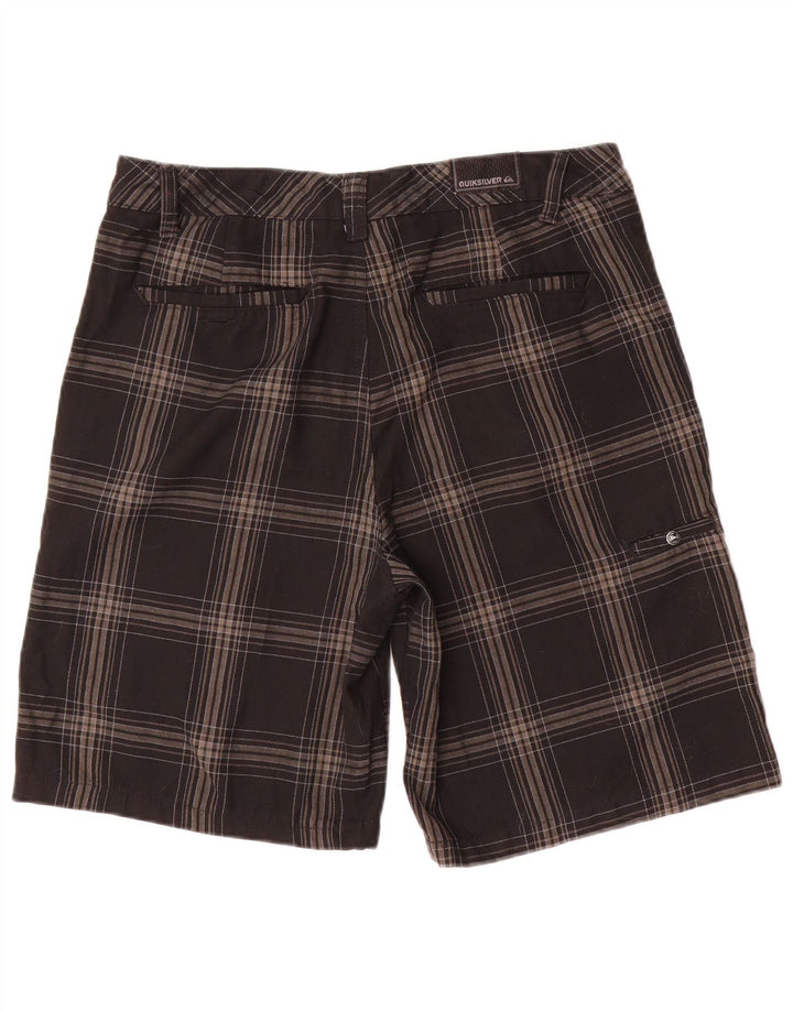 Quiksilver Chino Shorts til mænd W34 Stor sort ternet polyester