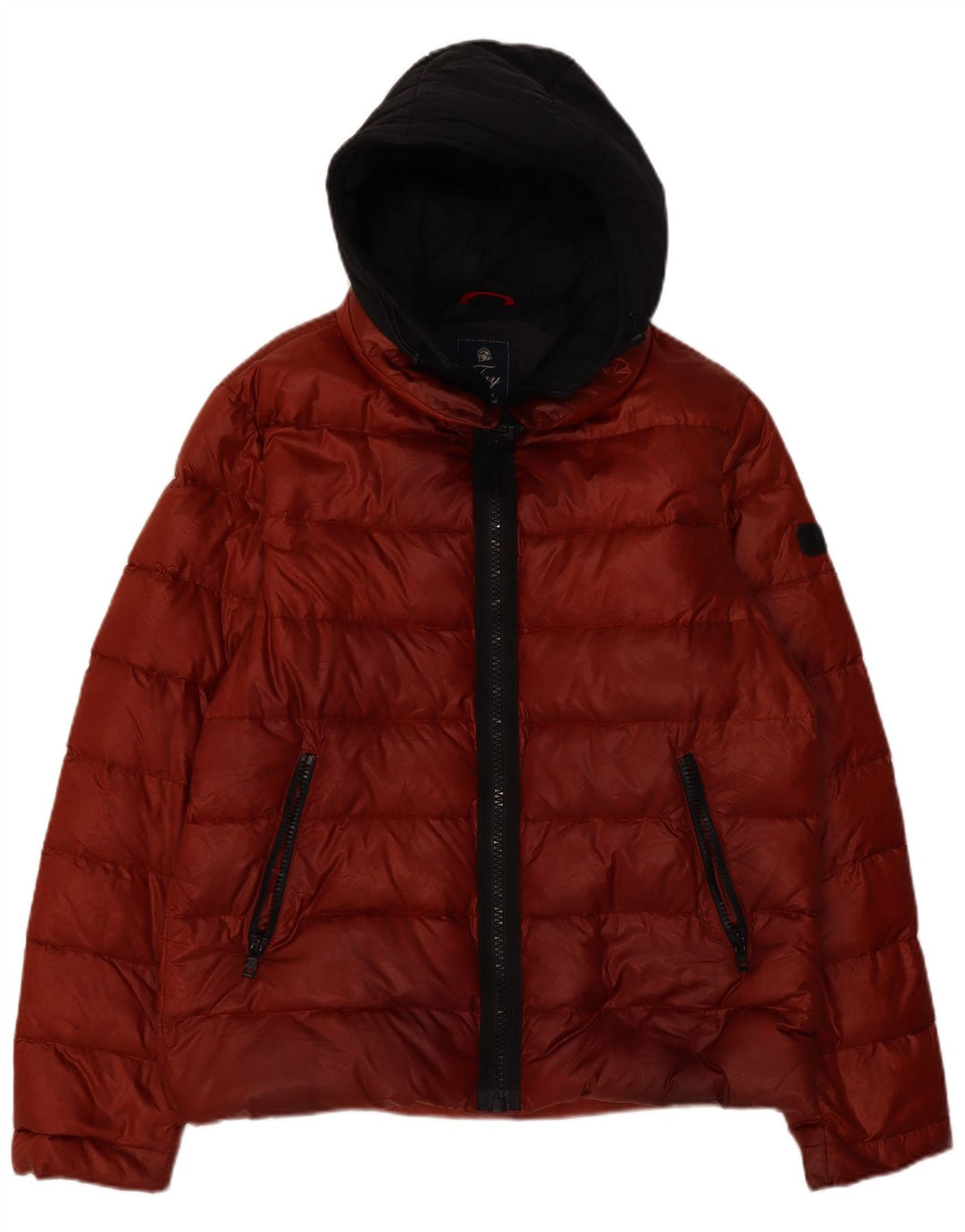 Fay Herre hættepolstret jakke UK 44 2XL Rød Colourblock Polyamid