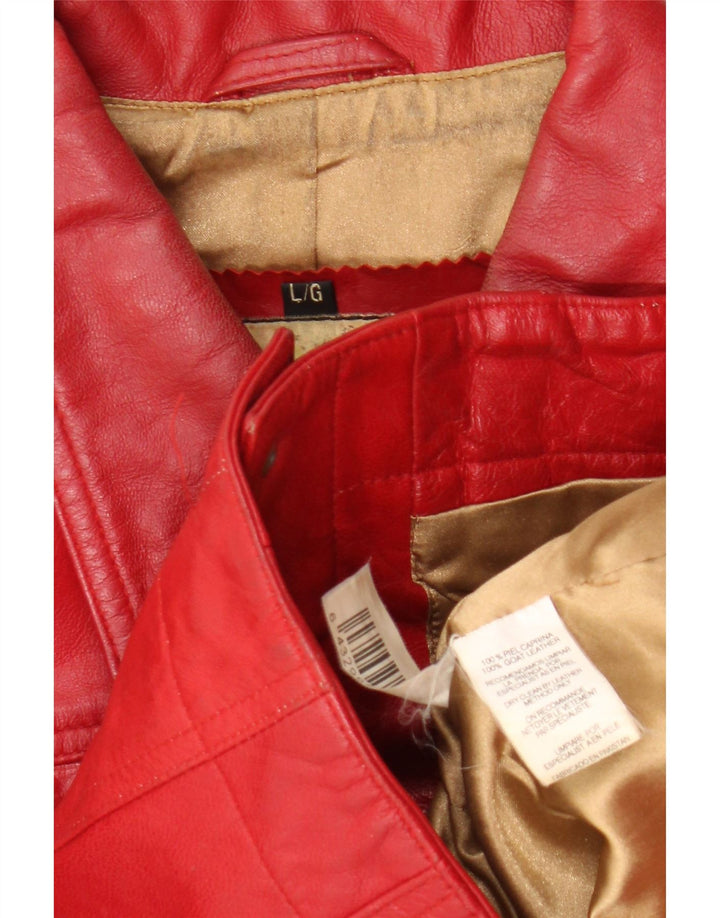Stradivarius Dame Læderjakke UK 14 Large Red Læder