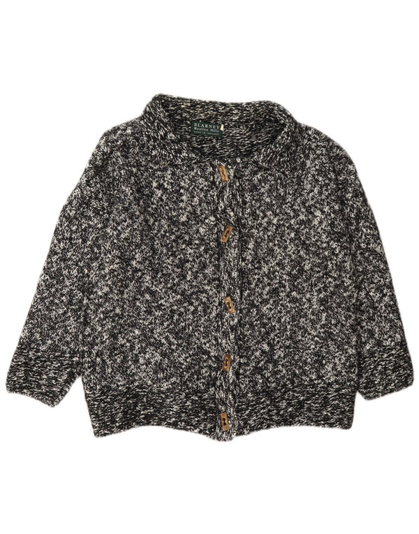 Blarney Dame Cardigan Sweater UK 14 Large Black Flecked Wool