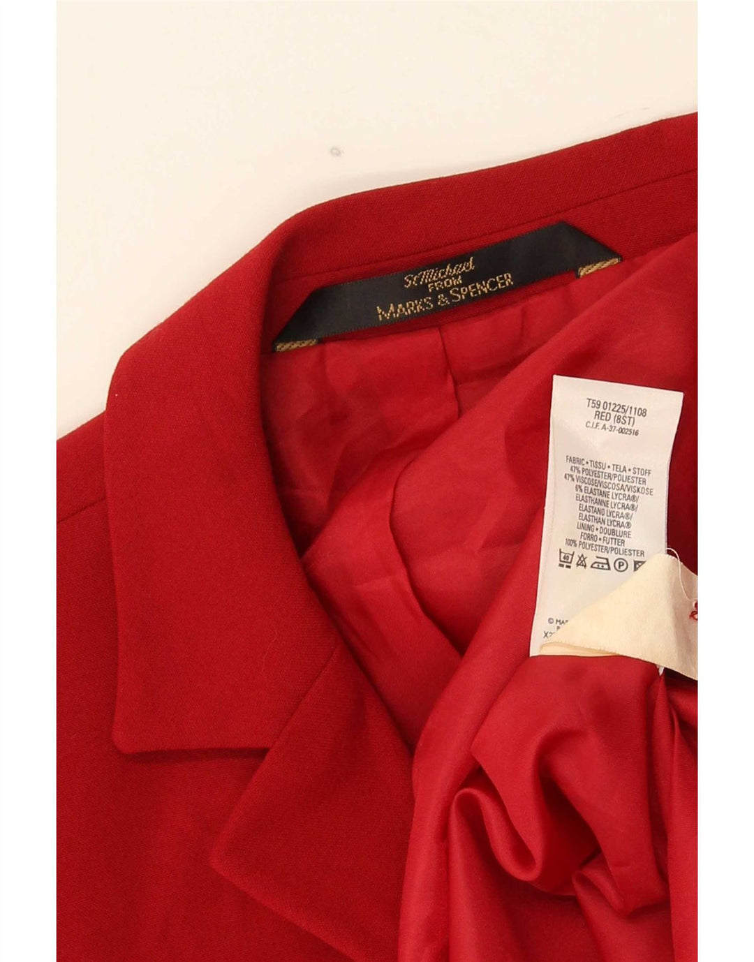Marks & Spencer Dame St. Michael Longline Blazer Jacket UK 8 Small Red