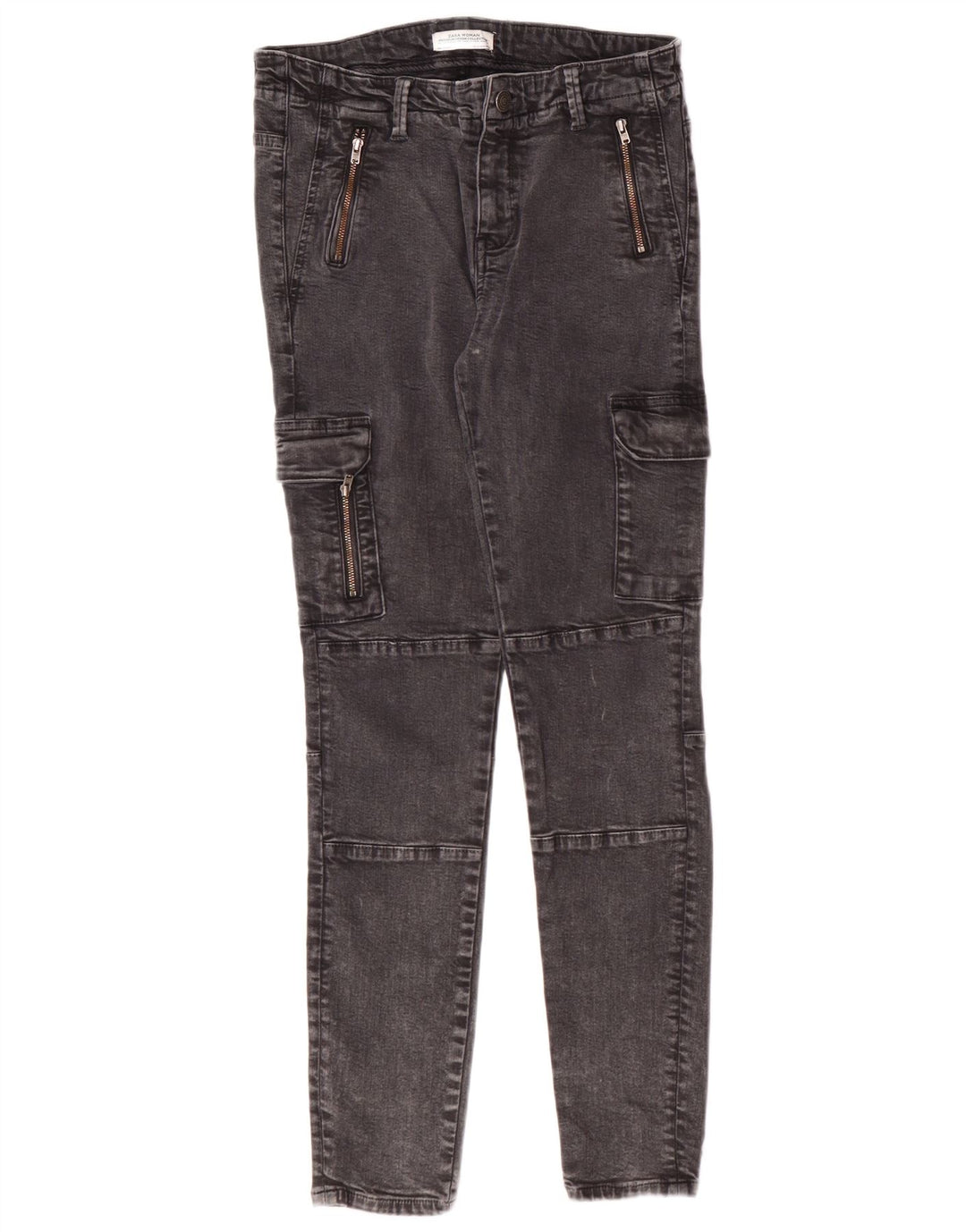 ZARA Womens Cargo Skinny Jeans EU 40 Medium W30 L28 Grey