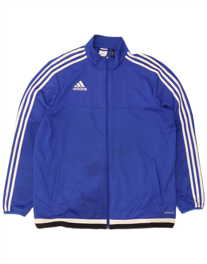 Adidas Herre Climacool Træningsdragt Topjakke Stor Blå Colourblock Polyester