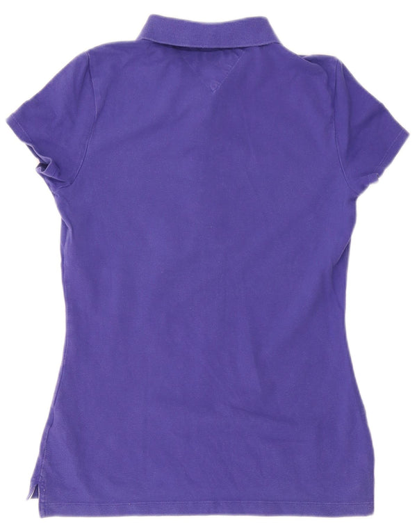 Tommy Hilfiger Dame Polo Shirt UK 12 Medium Lilla Bomuld