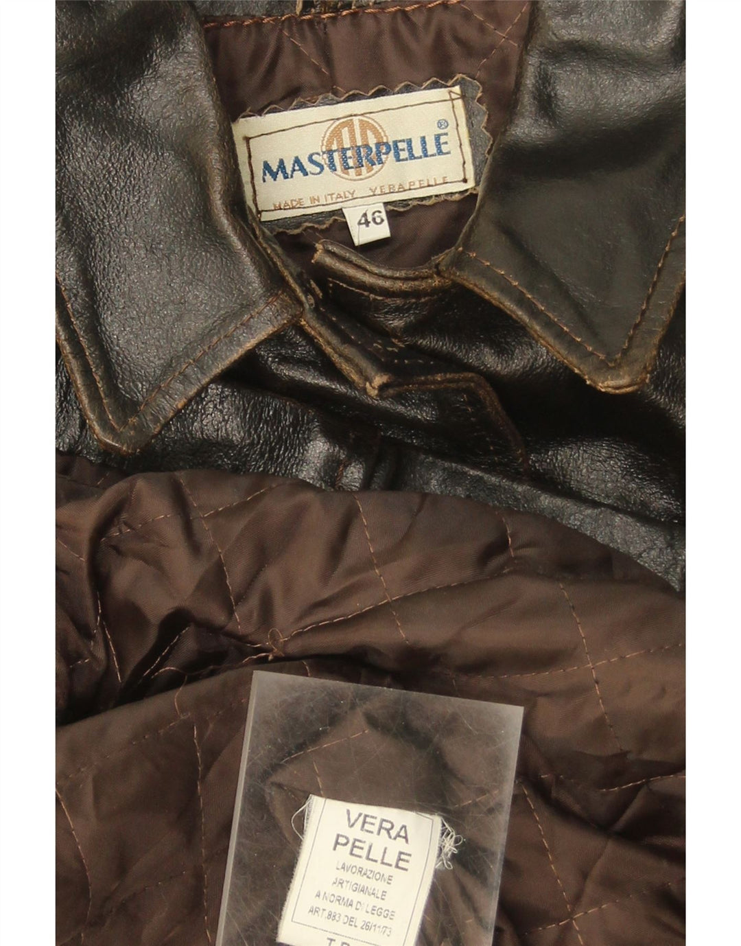MASTERPELLE Womens Leather Jacket IT 46 Large Black Leather Vintage Masterpelle and Second-Hand Masterpelle from Messina Hembry 
