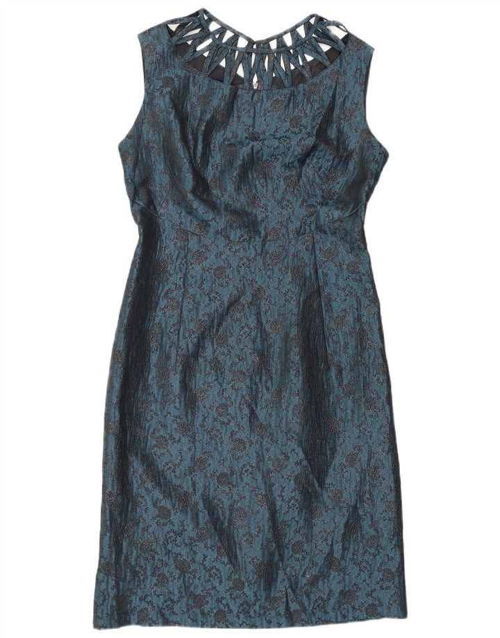 Vintage kvinders 2 knap 2 stykke sæt UK 12 Medium Blue Floral