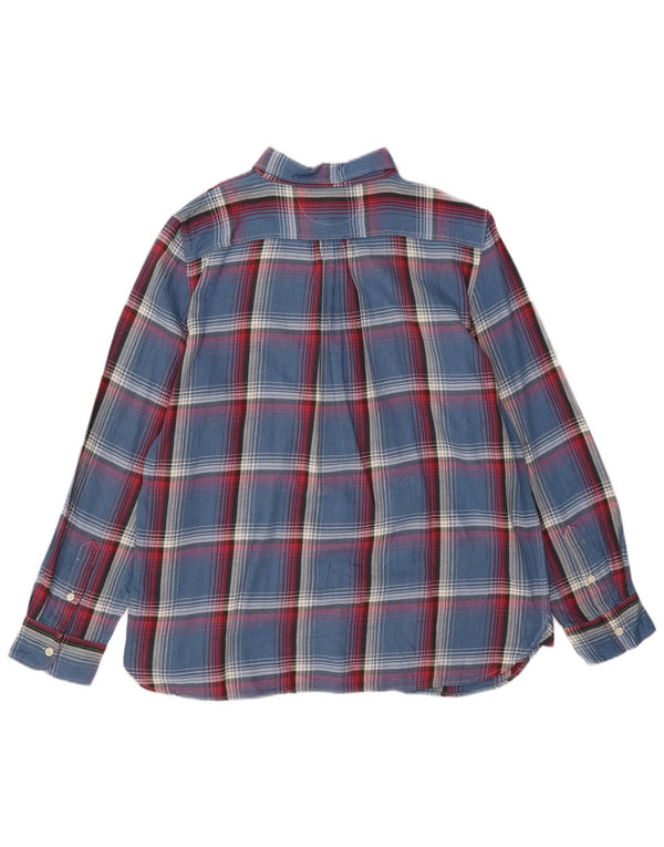 Ralph Lauren Womens Flannel Shirt UK 18 XL Blue Check Cotton