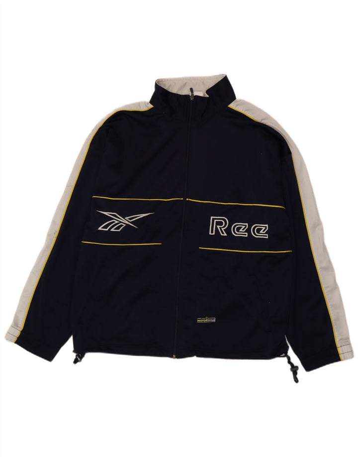Reebok Herre grafisk træningsdragt Topjakke Medium Navy Blue Colourblock