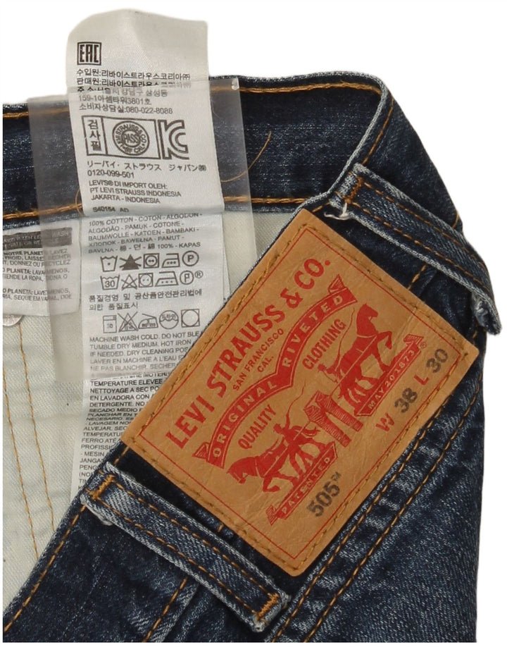 Levi's Herre 505 Straight Jeans W38 L30 Blå Bomuld