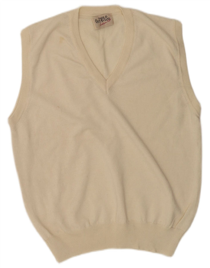 Paolo Ottaviani Herrevest Tank Top Medium Beige Merino Uld