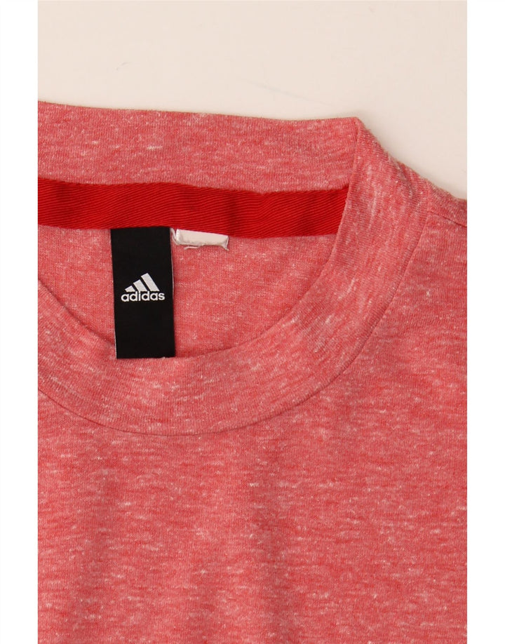 ADIDAS Herre T-shirt Top Medium Rød Flecked