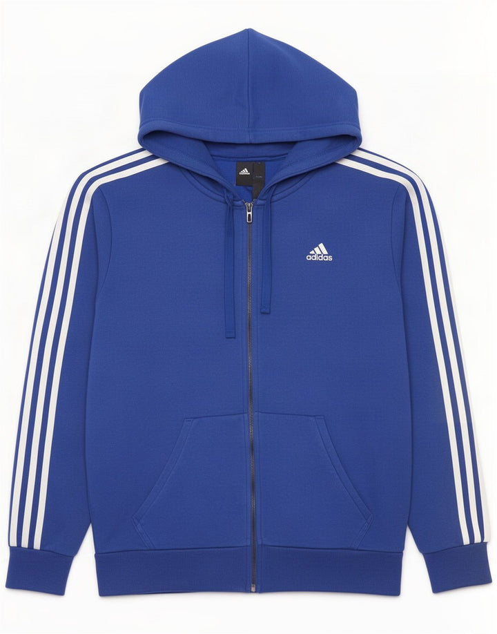 Adidas Hættetrøje med lynlås til mænd mellemblå bomuld