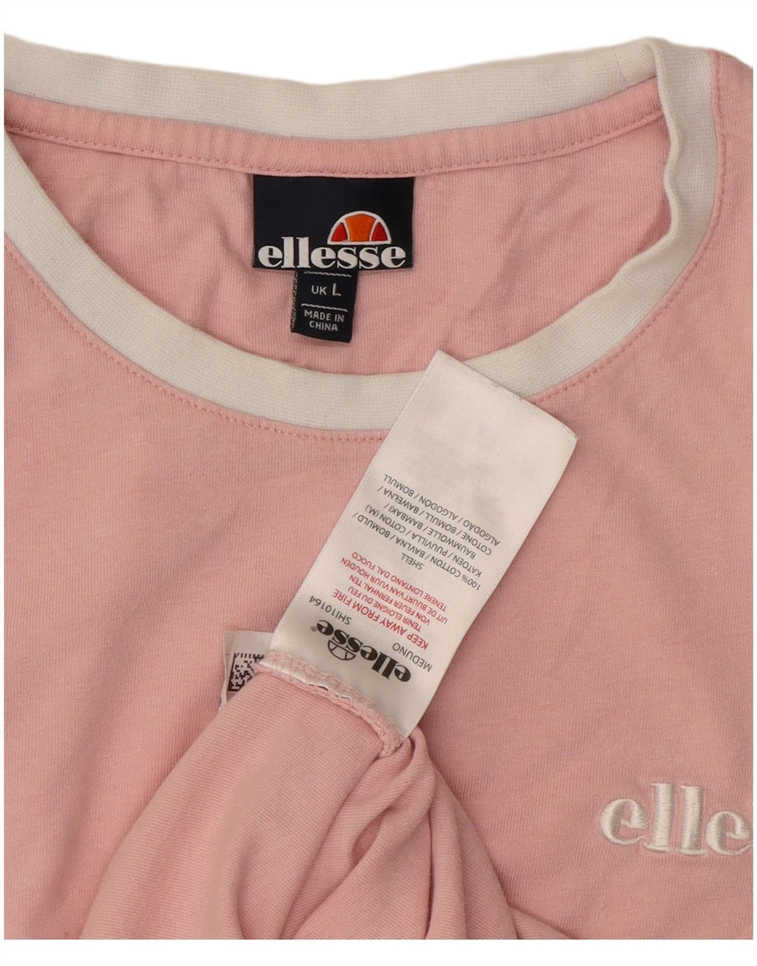 Ellesse Herre T-Shirt Top Stor Pink Colourblock Bomuld