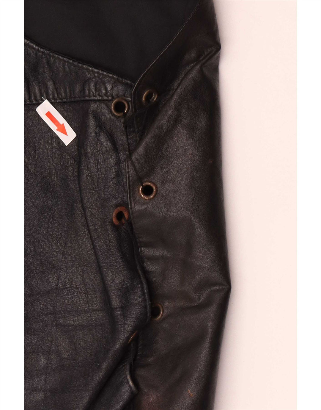 Vintage Lædervest til mænd Small Black Biker