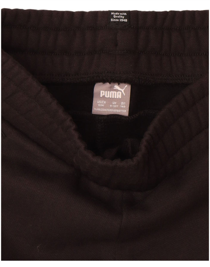 PUMA Boys Tracksuit Trousers Joggers 9-10 Years  Black Cotton