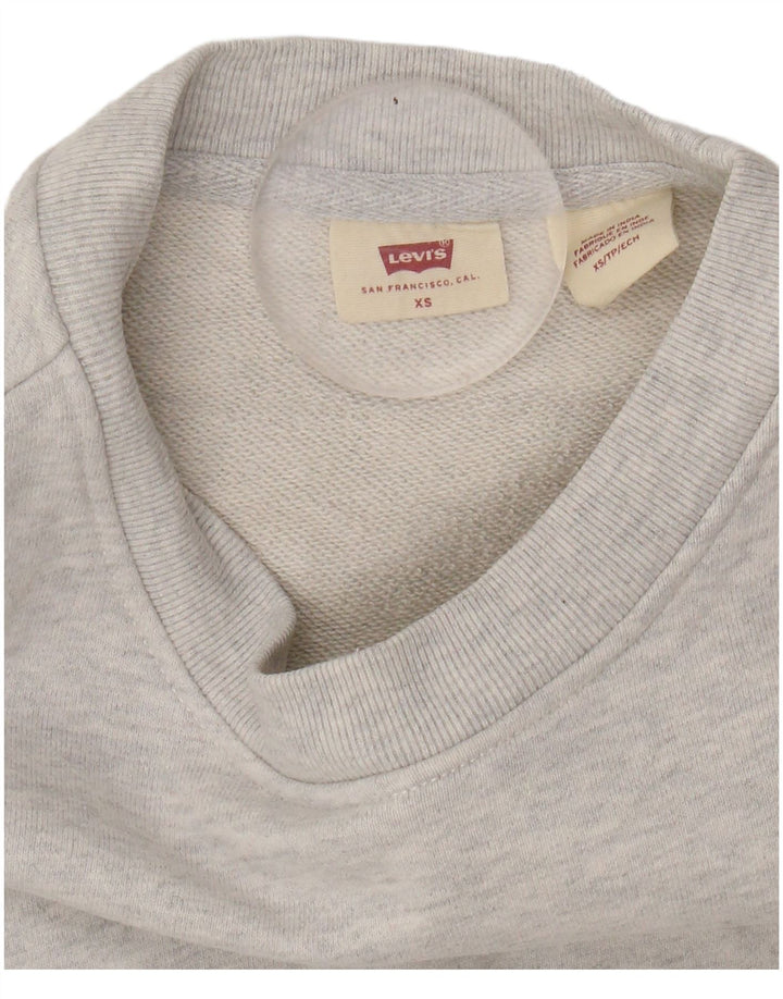 LEVI'S Womens Oversized Sweatshirt Jumper UK 6 XS Grey Flecked
